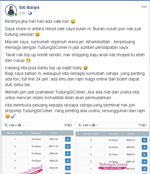 ⛔️ THE DECOY PRICE OF TUDUNGSICOMEL - INI RAHSIA KITA 3 Rakan Usahawan Pn Balqis